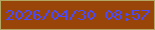 文字の大きさ：1、枠の色：b4a663、背景の色：99450a、文字の色：4a4afd 無料ブログパーツのブログ時計