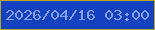 文字の大きさ：5、枠の色：b4a724、背景の色：1341c0、文字の色：83a1fc 無料ブログパーツのブログ時計