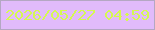 文字の大きさ：4、枠の色：b4a7c3、背景の色：e1bbfb、文字の色：d5f952 無料ブログパーツのブログ時計
