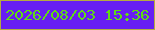 文字の大きさ：5、枠の色：b4ab41、背景の色：671ef3、文字の色：5fdc14 無料ブログパーツのブログ時計