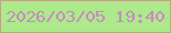 文字の大きさ：4、枠の色：b4ab7e、背景の色：aee98c、文字の色：c88ac0 無料ブログパーツのブログ時計