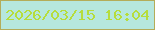文字の大きさ：3、枠の色：b4ac59、背景の色：b6e7de、文字の色：b6dd3c 無料ブログパーツのブログ時計