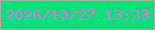 文字の大きさ：3、枠の色：b4aca2、背景の色：08df7a、文字の色：d675e6 無料ブログパーツのブログ時計