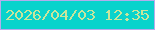 文字の大きさ：4、枠の色：b4aced、背景の色：09d3cc、文字の色：c9e59c 無料ブログパーツのブログ時計