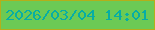 文字の大きさ：4、枠の色：b4af1a、背景の色：6cca55、文字の色：07aea4 無料ブログパーツのブログ時計