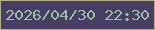 文字の大きさ：3、枠の色：b4af83、背景の色：483e65、文字の色：98bf9f 無料ブログパーツのブログ時計