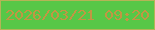 文字の大きさ：4、枠の色：b4b456、背景の色：57c747、文字の色：c19643 無料ブログパーツのブログ時計