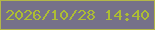 文字の大きさ：3、枠の色：b4b748、背景の色：767189、文字の色：adbd33 無料ブログパーツのブログ時計