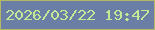 文字の大きさ：1、枠の色：b4b766、背景の色：6a7ea6、文字の色：c3e896 無料ブログパーツのブログ時計