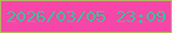 文字の大きさ：5、枠の色：b4b960、背景の色：f646a8、文字の色：40bf93 無料ブログパーツのブログ時計