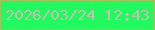 文字の大きさ：5、枠の色：b4ba5b、背景の色：20fa5f、文字の色：c4c1af 無料ブログパーツのブログ時計