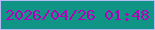 文字の大きさ：2、枠の色：b4bbf6、背景の色：109485、文字の色：b301b7 無料ブログパーツのブログ時計