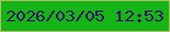 文字の大きさ：1、枠の色：b4bc6b、背景の色：15b417、文字の色：361061 無料ブログパーツのブログ時計