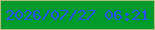文字の大きさ：3、枠の色：b4bd7d、背景の色：039c2a、文字の色：2c4bf9 無料ブログパーツのブログ時計
