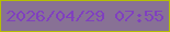 文字の大きさ：3、枠の色：b4be03、背景の色：887195、文字の色：8040bf 無料ブログパーツのブログ時計
