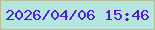 文字の大きさ：2、枠の色：b4bf96、背景の色：b6e5de、文字の色：4f1fd2 無料ブログパーツのブログ時計