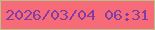 文字の大きさ：4、枠の色：b4c187、背景の色：f76b79、文字の色：7e3da7 無料ブログパーツのブログ時計