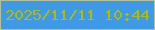 文字の大きさ：1、枠の色：b4c197、背景の色：3e99e7、文字の色：aebc08 無料ブログパーツのブログ時計