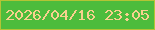 文字の大きさ：4、枠の色：b4c435、背景の色：4dbc3c、文字の色：f8d18e 無料ブログパーツのブログ時計