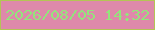 文字の大きさ：2、枠の色：b4c455、背景の色：de89aa、文字の色：93e57c 無料ブログパーツのブログ時計