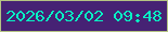 文字の大きさ：3、枠の色：b4c483、背景の色：462274、文字の色：08f3c4 無料ブログパーツのブログ時計