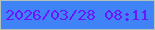 文字の大きさ：4、枠の色：b4c4bc、背景の色：3f83f7、文字の色：6818fa 無料ブログパーツのブログ時計