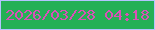 文字の大きさ：5、枠の色：b4c4ff、背景の色：24b056、文字の色：d951b8 無料ブログパーツのブログ時計