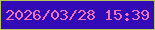 文字の大きさ：3、枠の色：b4c559、背景の色：320ab6、文字の色：ed71bc 無料ブログパーツのブログ時計