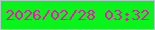 文字の大きさ：2、枠の色：b4c6cc、背景の色：08f41b、文字の色：f511b9 無料ブログパーツのブログ時計