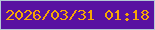 文字の大きさ：2、枠の色：b4c7d5、背景の色：5911a1、文字の色：f6a704 無料ブログパーツのブログ時計