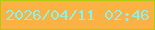 文字の大きさ：2、枠の色：b4c810、背景の色：fab244、文字の色：91f0e6 無料ブログパーツのブログ時計