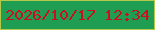 文字の大きさ：5、枠の色：b4c94a、背景の色：1f9d53、文字の色：ca101e 無料ブログパーツのブログ時計