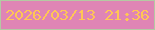文字の大きさ：3、枠の色：b4c9a3、背景の色：df85b5、文字の色：ffc655 無料ブログパーツのブログ時計