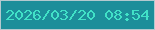 文字の大きさ：2、枠の色：b4c9cf、背景の色：1c8e9a、文字の色：41e1c7 無料ブログパーツのブログ時計