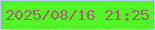 文字の大きさ：3、枠の色：b4cdf6、背景の色：53f427、文字の色：a6656e 無料ブログパーツのブログ時計