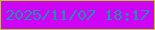 文字の大きさ：5、枠の色：b4d017、背景の色：ce05f4、文字の色：208db3 無料ブログパーツのブログ時計