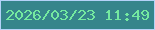 文字の大きさ：4、枠の色：b4d2f8、背景の色：35858b、文字の色：74e9a0 無料ブログパーツのブログ時計