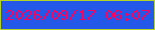 文字の大きさ：5、枠の色：b4d525、背景の色：2358e8、文字の色：f6045e 無料ブログパーツのブログ時計