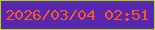 文字の大きさ：5、枠の色：b4d707、背景の色：5627af、文字の色：f85623 無料ブログパーツのブログ時計