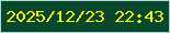 文字の大きさ：3、枠の色：b4d7d5、背景の色：07482c、文字の色：fbeb15 無料ブログパーツのブログ時計