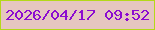 文字の大きさ：2、枠の色：b4d818、背景の色：e6c6c0、文字の色：8c0bd0 無料ブログパーツのブログ時計