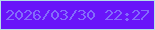 文字の大きさ：4、枠の色：b4dfe7、背景の色：6915f9、文字の色：836bfa 無料ブログパーツのブログ時計