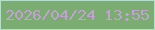 文字の大きさ：3、枠の色：b4e0c8、背景の色：7bac72、文字の色：c3a2d3 無料ブログパーツのブログ時計