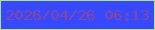 文字の大きさ：5、枠の色：b4e175、背景の色：3649fc、文字の色：8747a1 無料ブログパーツのブログ時計