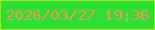 文字の大きさ：1、枠の色：b4e220、背景の色：29e033、文字の色：f29a54 無料ブログパーツのブログ時計