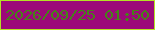 文字の大きさ：2、枠の色：b4e225、背景の色：9c0979、文字の色：468218 無料ブログパーツのブログ時計