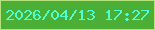 文字の大きさ：3、枠の色：b4e27d、背景の色：4caf35、文字の色：4effd0 無料ブログパーツのブログ時計