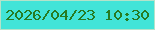 文字の大きさ：3、枠の色：b4e3ca、背景の色：42e4d8、文字の色：277b22 無料ブログパーツのブログ時計