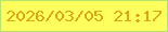 文字の大きさ：3、枠の色：b4e46c、背景の色：ffff5d、文字の色：dfa513 無料ブログパーツのブログ時計