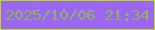 文字の大きさ：5、枠の色：b4e604、背景の色：9d65f3、文字の色：90b259 無料ブログパーツのブログ時計